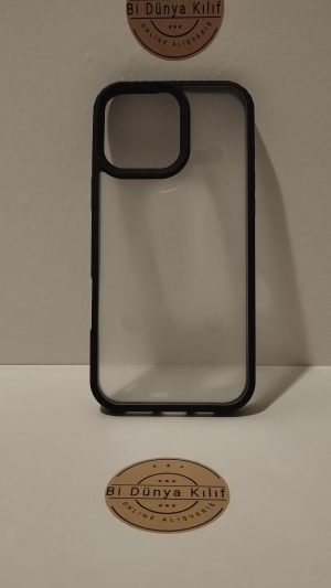IPHONE 16 PROMAX SİYAH ÇERÇEVELİ TELEFON KILIFI