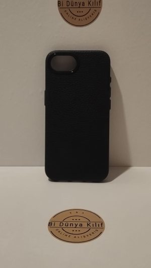 IPHONE 16 E SİYAH SUNİ DERİ MAGSAFELİ TELEFON KILIFI