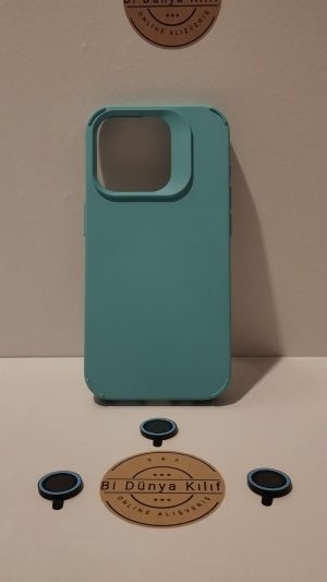 IPHONE 15 PRO MAVİ LENS KORUYUCULU TELEFON KILIFI