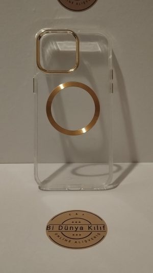 IPHONE 15 PROMAX ŞEFFAF SARI ÇERÇEVELİ TELEFON KILIFI