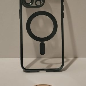 IPHONE 15 PROMAX ŞEFFAF YEŞİL MAGSAFELİ LENS KORUYUCULU TELEFON KILIFI