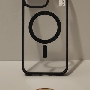 IPHONE 15 PROMAX SİYAH ÇERÇEVELİ MAGSAFELİ TELEFON KILIFI