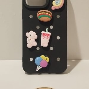 IPHONE 15 PROMAX SİYAH KARMA İKONLU TELEFON KILIFI