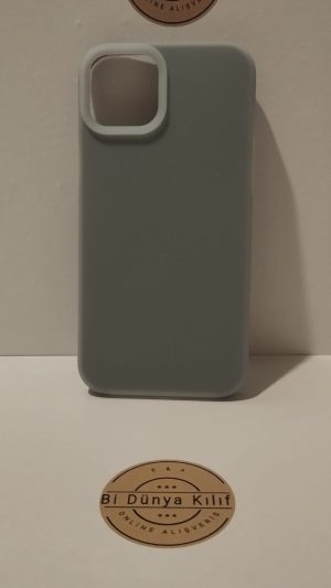 IPHONE 15 PLUS GRİ SİLİKON ÇİFT KASA TELEFON KILIFI