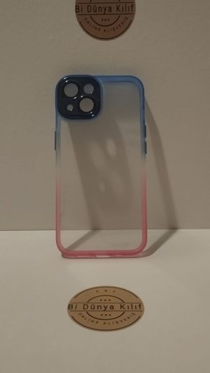 IPHONE 14 ŞEFFAF RENKLİ LENS KORUYUCULU TELEFON KILIFI