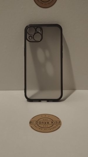 IPHONE 14 SİYAH ÇERÇEVELİ ŞEFFAF TELEFON KILIFI