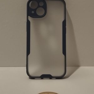 IPHONE 14 LACİVERT ÇERÇEVELİ ŞEFFAF TELEFON KILIFI